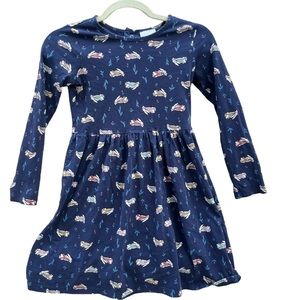 Hanna Andersson 140 US Sz 10 Elisabet / Elisabeth Dress Navy Bunny Bunnies Print